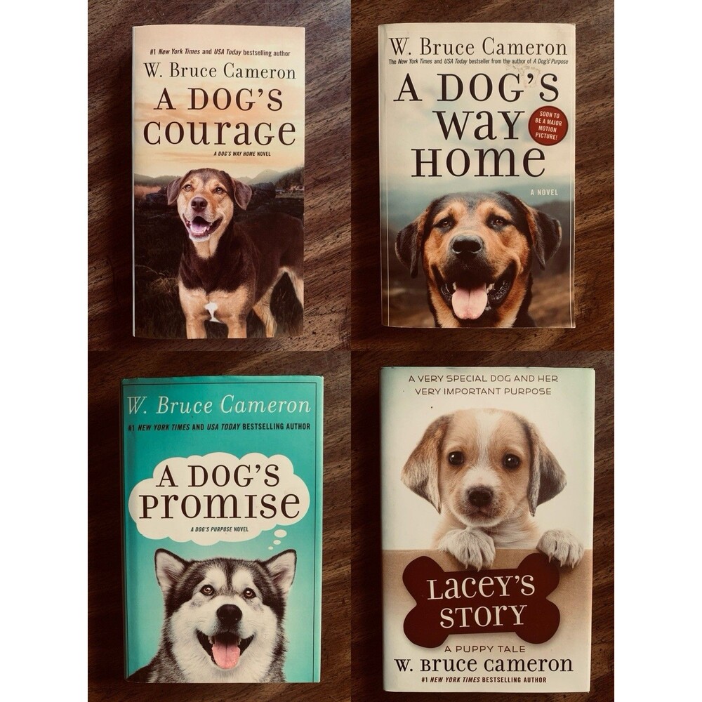 W. Bruce Cameron Lot of 4 books Dog's Way Home, Courage, Promise, Lacey's Story